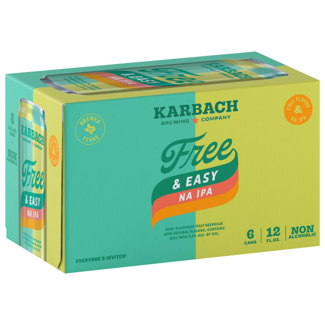 Karbach Free & Easy Non-Alcoholic IPA, 12oz. Can 6 Pack