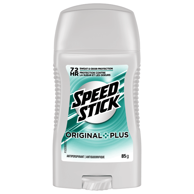 Déodorant antisudorifique Speed Stick pour hommes, protection de 72 heures contre les odeurs et la transpiration, Original Plus, bâton de 85 g