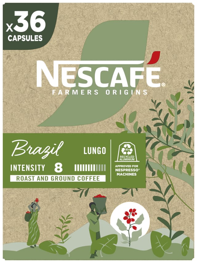 NESCAFE FARMERS ORIGINS Brazil Lungo Approved for Nespresso Machines 36 Capsule 158,4g
