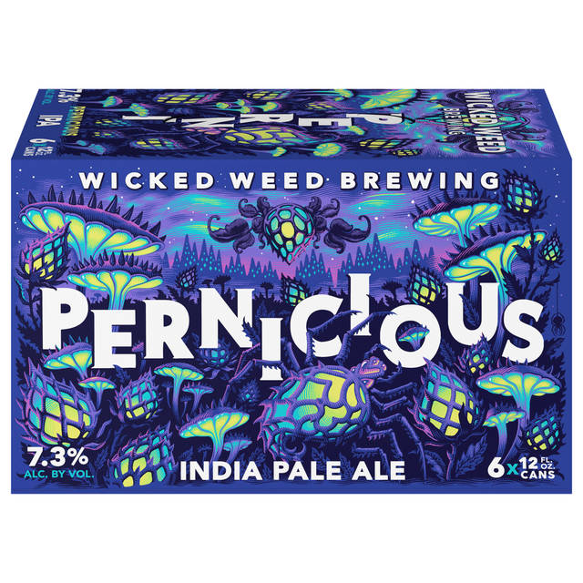 Wicked Weed Brewing India Pale Ale Pernicious Beer 6 - 12 fl oz Cans