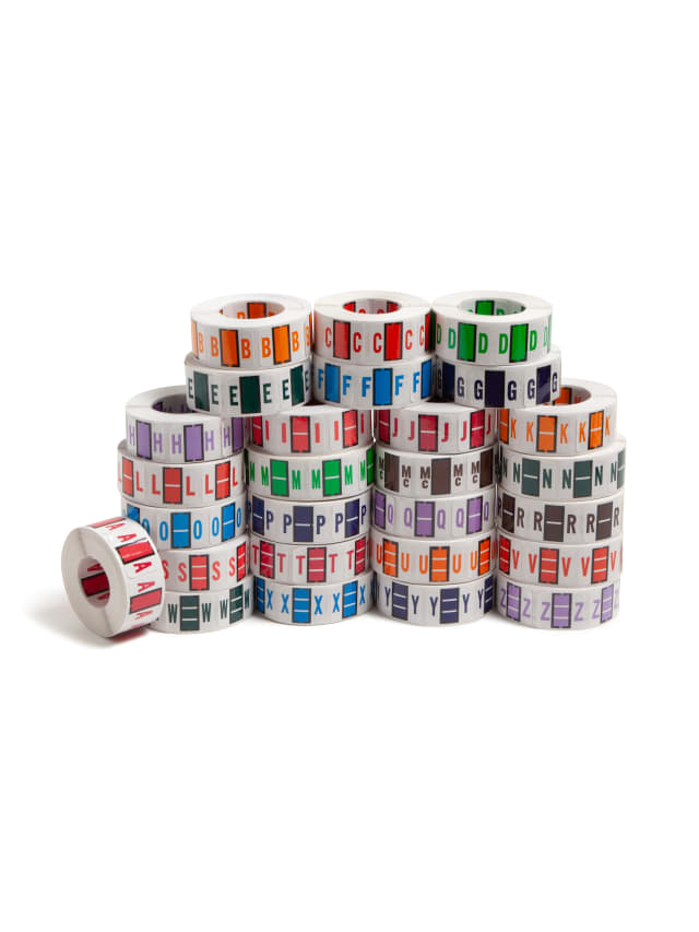 BCCR Bar Style Color-Coded Alphabetic Labels, A-Z Rolls