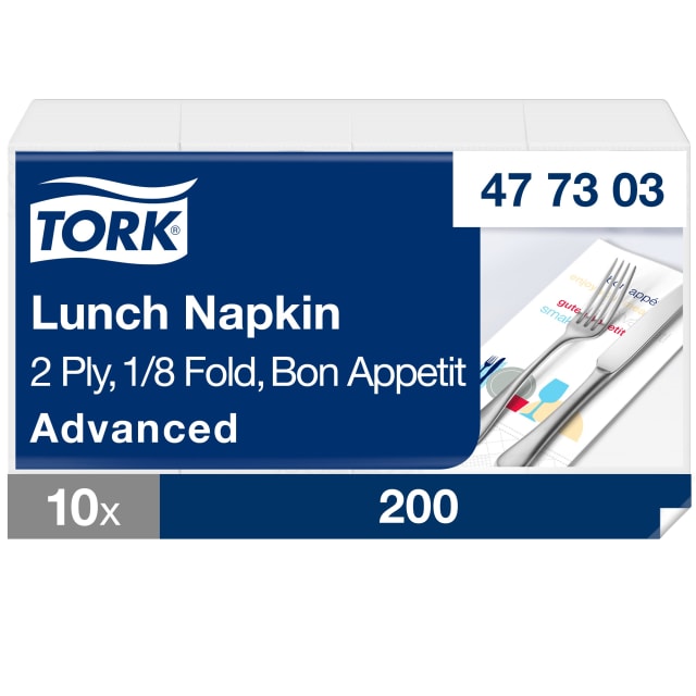Tork Bon Appetit Lunch Napkin 1/8 Folded