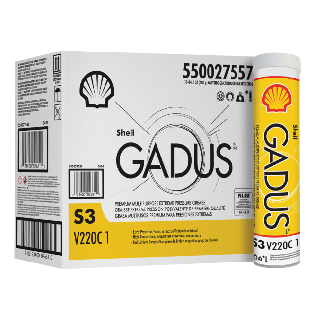 Shell Gadus S3 V220C 1 Multipurpose Grease, 14.1 Ounce (10 Pack)