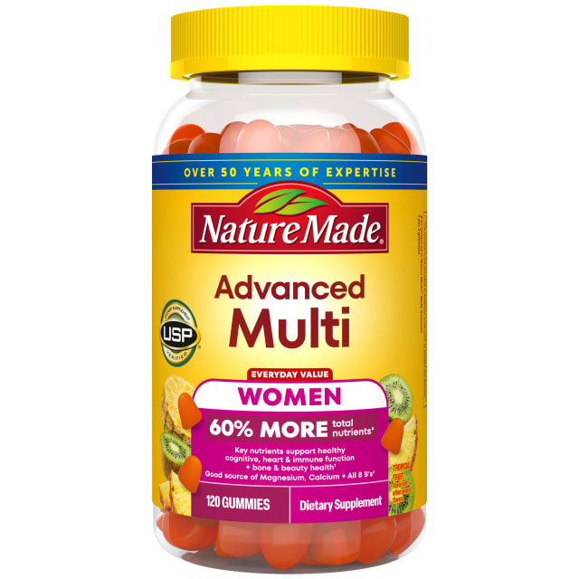 Nature Made Advanced Multivitamin Gummies For Women with Magnesium Citrate, Calcium & All 8 B Vitamins, Multivitamin for Women, 120 Gummies, 40 Day Supply