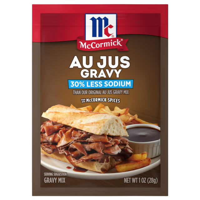 McCormick Au Jus Gravy, 30% Less Sodium Gravy Mix, 1.0 oz