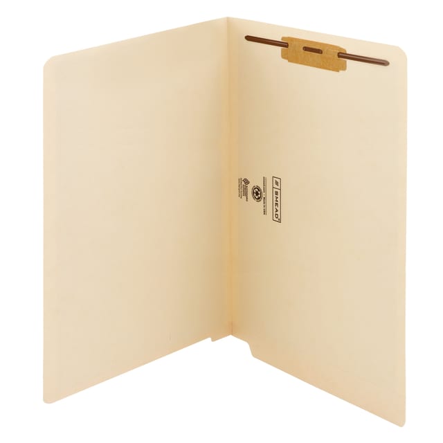 Shelf-Master® Reinforced End Tab Fastener File Folders, Straight-Cut Tab