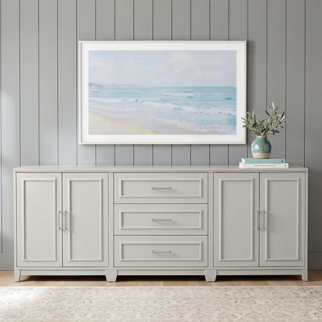 Lily Pond 2-Piece Modular Cabinet and 3-Drawer Base Cabinet Set with Brushed Stainless Steel Hardware, Soft-Close Doors, Sharkey Gray