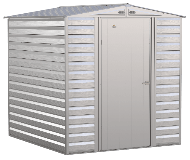 Select Steel Storage Shed Steel Storage Shed, 6X7, Flute Grey