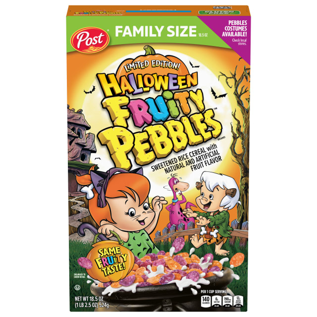 Fruity PEBBLES Halloween Gluten Free Kids Breakfast Cereal, Fruity Rice Crunch, 19.5 oz Box
