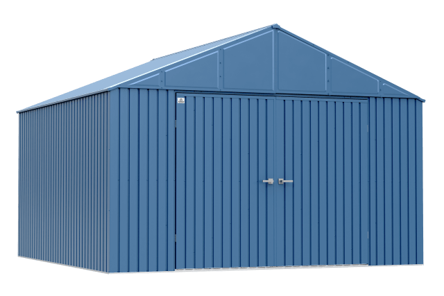 Arrow Elite Steel Storage Shed, 12x12, Blue Grey