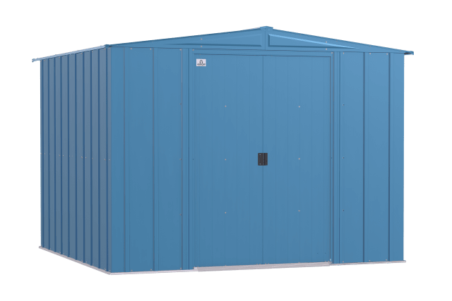 Classic Steel Storage Shed, 8X8, Blue Grey