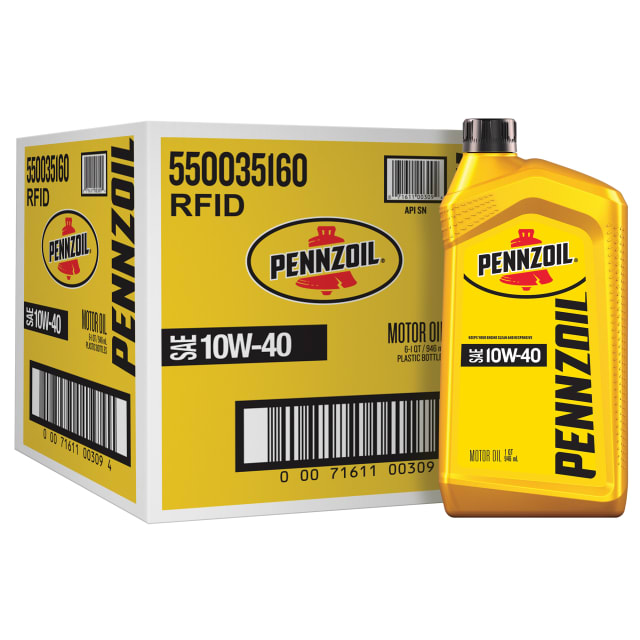 Pennzoil 10W-40 Motor Oil, 1 Quart (6 Pack)