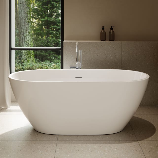 Ayago 59 in. Freestanding Bathtub, Glossy White