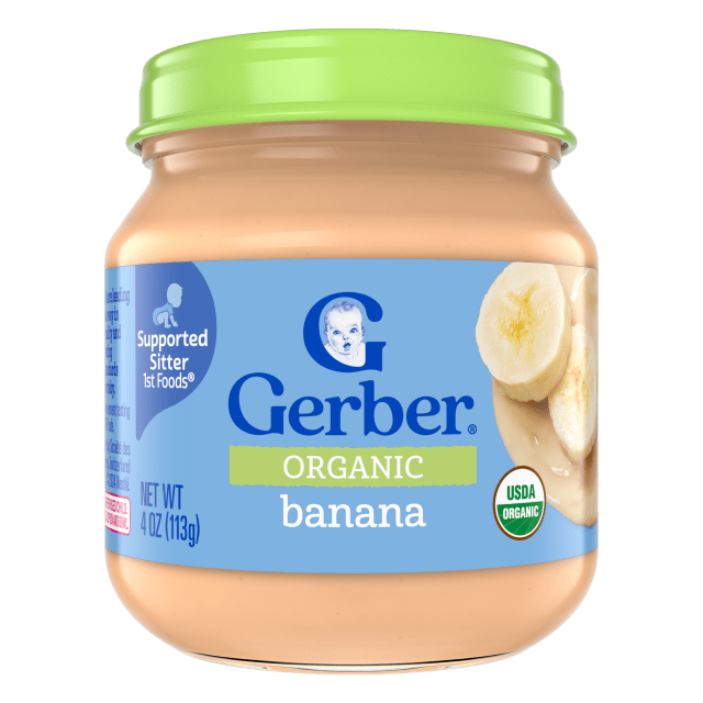Gerber Stage 1, Organic Banana Jar, Baby Food, Fruit Puree, Non-GMO