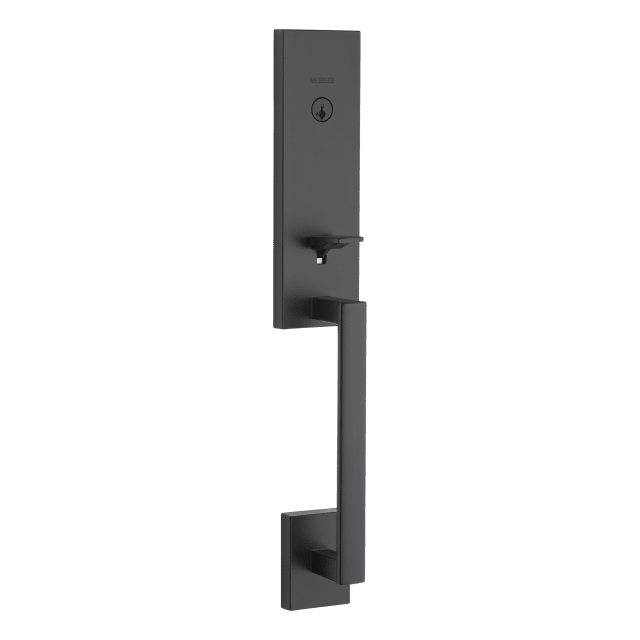 Vancouver Single Cylinder Exterior Only Handleset featuring SmartKey Security™ in Matte Black