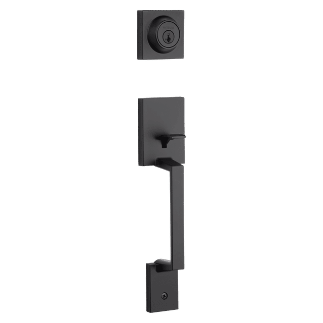 Amador Single Cylinder Exterior Only Handleset featuring SmartKey Security™ in Matte Black