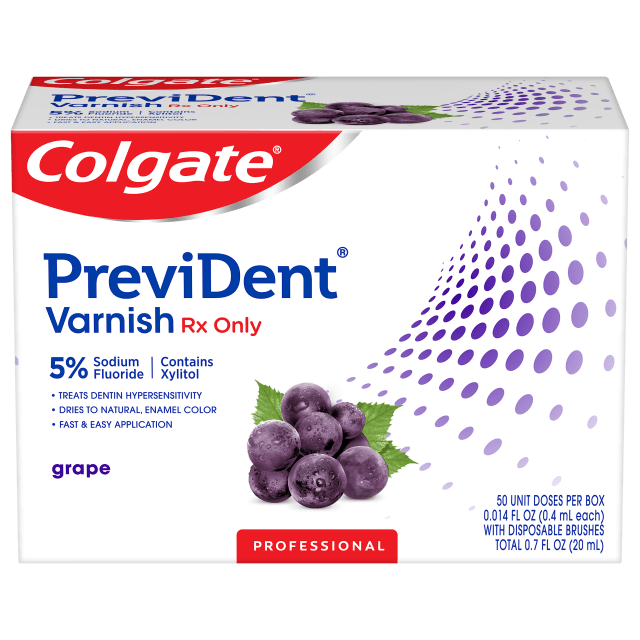 Colgate® PreviDent® Varnish, In Office Fluoride, 5 Units, Dose 5% NaF, Grape, .4 mL (Rx Only)