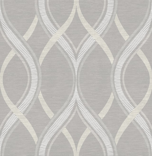 Frequency Grey Ogee Wallpaper