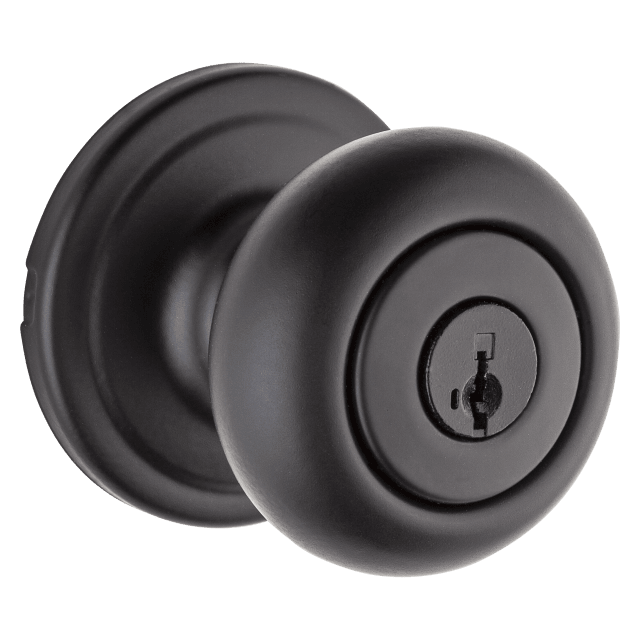Troy Entry Knob featuring SmartKey Security™ in Matte Black