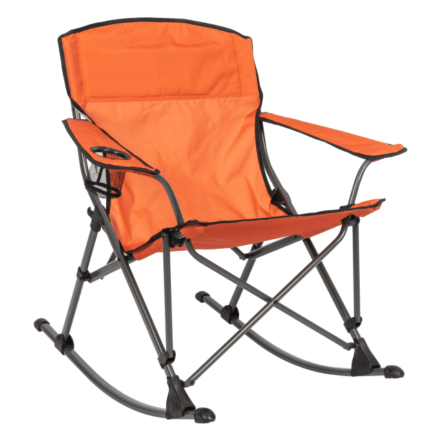 Camp & Go Soft Arm Quad Rocker Outdoor Folding Rocking Chair, Clay