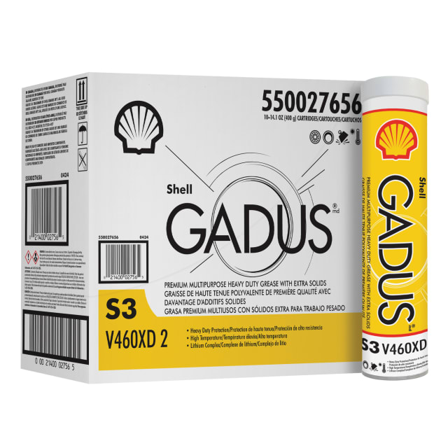 Shell Gadus S3 V460XD 2 Premium Multipurpose Heavy Duty Grease with Extra Solids, 14.1 Ounce (10 Pack)