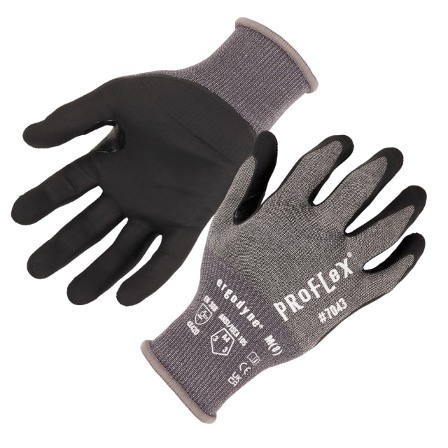 7043 1-pair 2XL Gray ANSI/ISEA 105-2016 A4 CR Gloves - Nitrile - 18g