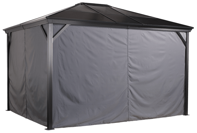 Sojag Grey Curtains For Verona Gazebo, 10 Ft. X 10 Ft., Polyester, Outdoor Shades