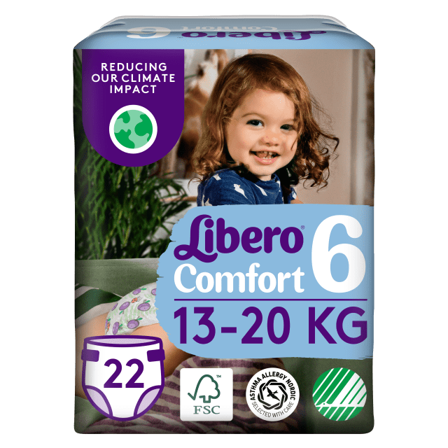 Diapers Libero Comfort Size 6, 22 pieces