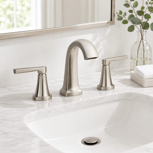 8 in. Widespread 2-Handle Bathroom Faucet in Brushed Nickel