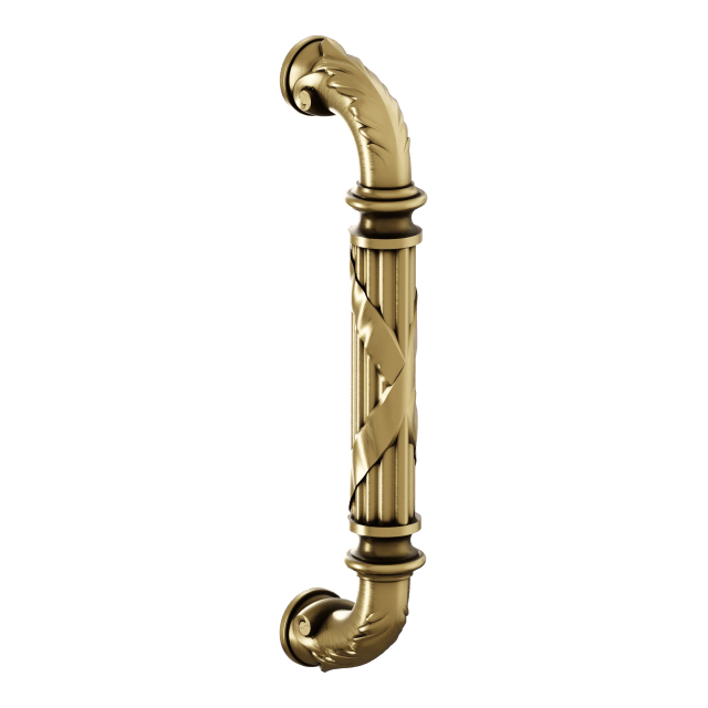 2597 Edinburgh Door Pull, 8" CTC, In Heirloom Brass