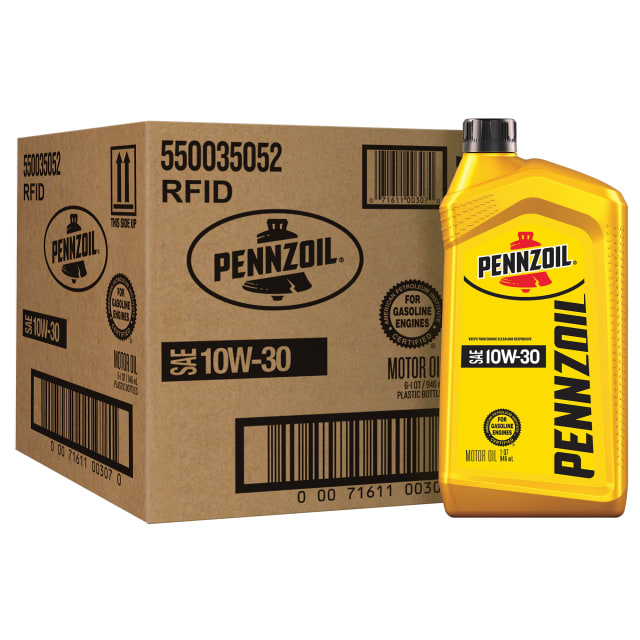 Pennzoil 10W-30 Motor Oil, 1 Quart (6 Pack)