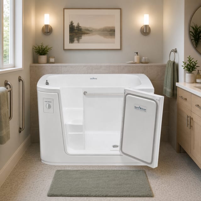 60 in. x 32 in. Walk-In Bathtub with Right Drain in White