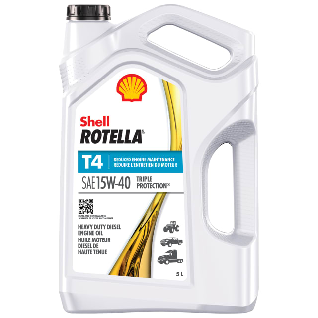 Huile moteur diesel Shell Rotella T4 Triple Protection 15W-40, 5 litres
