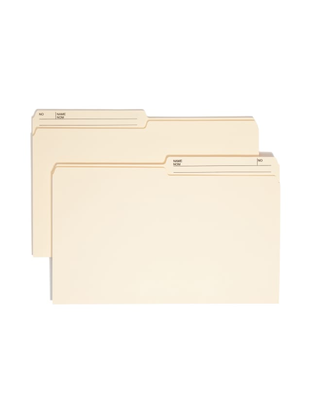 Reversible Printed Tab File Folders, 1/2-Cut Tab, 9 1/2 pt.