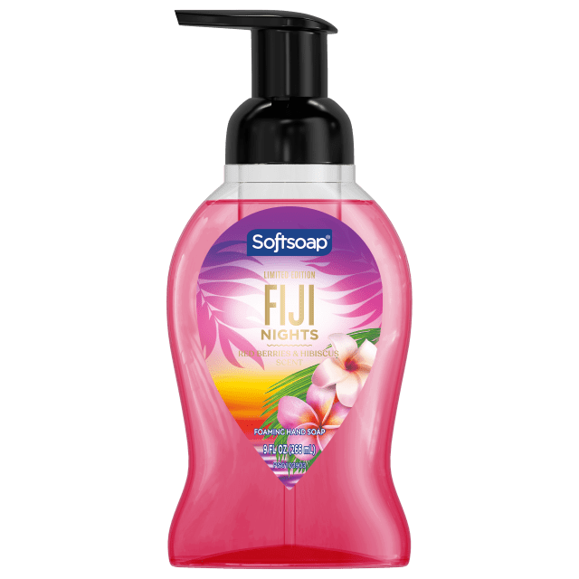 Softsoap Limited Edition Fiji Nights Foaming Liquid Hand Soap, pH Balanced and Paraben Free, Red Berries and Hibiscus Scent, 9 fl oz