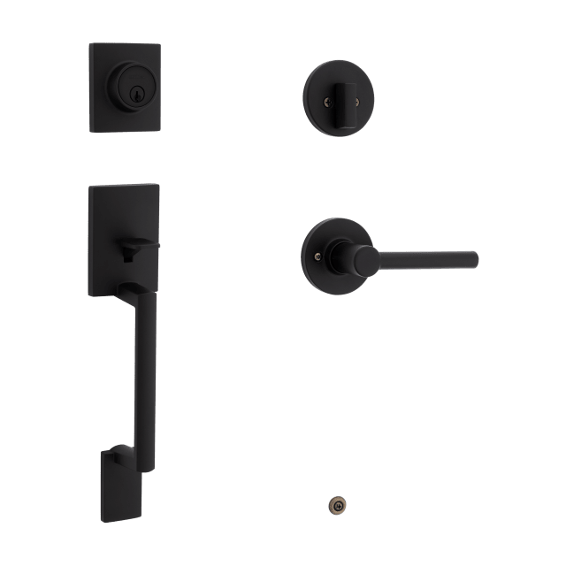 Safelock Branton Handleset with Reminy Lever (Round) in Matte Black