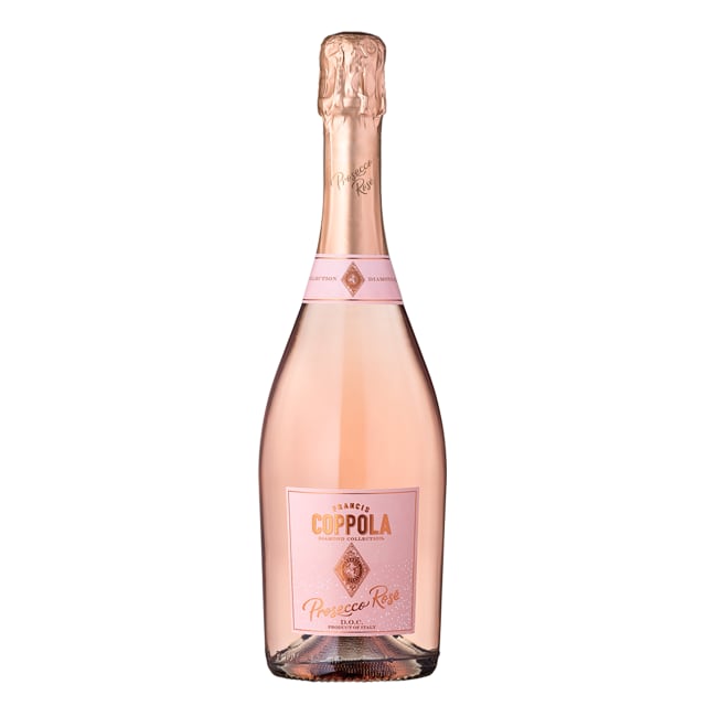 Francis Coppola Diamond Collection Prosecco Rose Sparkling Wine, Italy, 750mL Glass Bottle