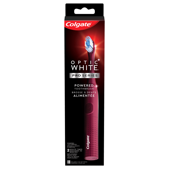 Colgate Optic White Pro Series Battery Toothbrush, Red