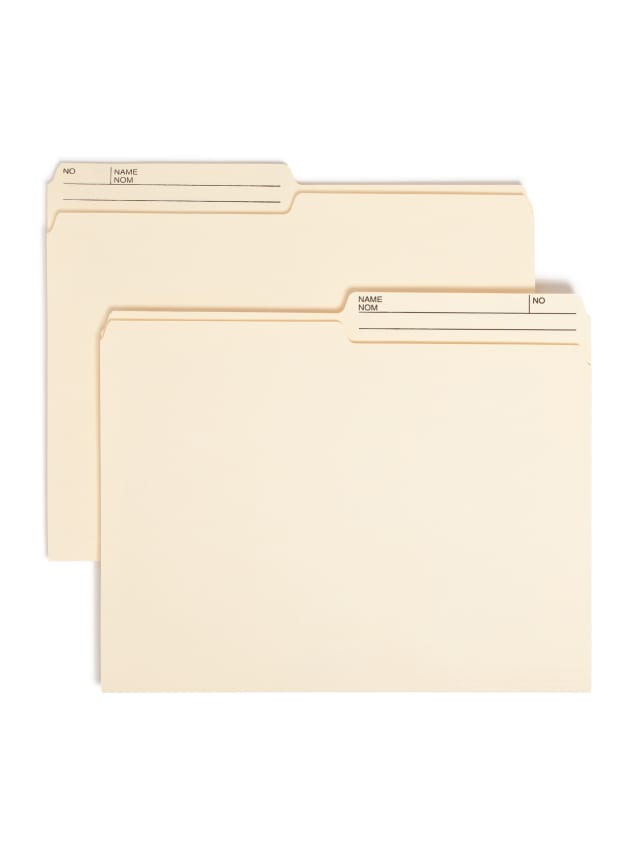 Reversible Printed Tab File Folders, 1/2-Cut Tab, 9 1/2 pt.