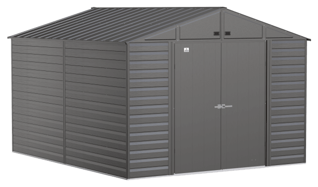 Select Steel Storage Shed Steel Storage Shed, 10X12, Charcoal