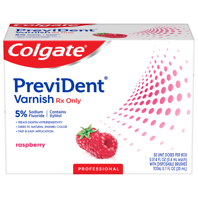 Colgate® PreviDent® Varnish, In Office Fluoride, 5 Units, Dose 5% NaF, Raspberry, .4 mL (Rx Only)