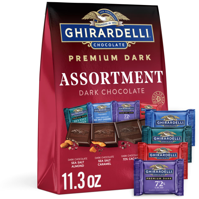 GHIRARDELLI PREMIUM DARK Chocolate SQUARES Assortment, 11.3 oz Bag