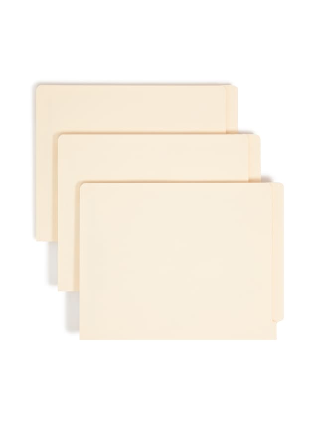Shelf-Master® Reinforced End Tab Fastener File Folders with Antimicrobial Product Protection, Straight Cut Tab
