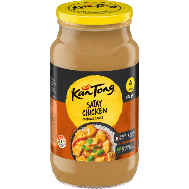 KAN TONG Meal Base Peanut Satay Stir Fry Cooking Sauce 505g Jar
