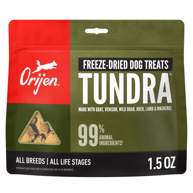 ORIJEN Grain Free High Protein Freeze Dried Dog Treats Tundra Recipe