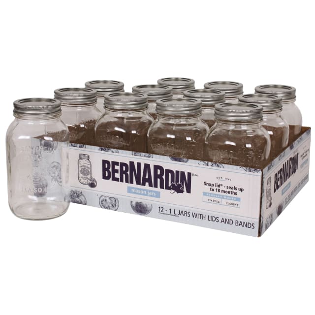 Bocaux en verre Bernardin ouverture rgulire, 1 L, 12units