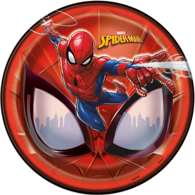 59225  Spider-Man Round 9" Dinner Plates, 8ct
