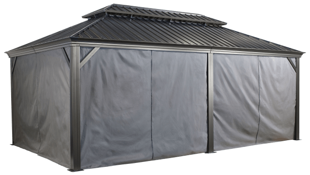 Sojag Grey Curtains For Monaco/Messina Gazebos, 12 Ft. X 20 Ft., Spun, Outdoor Shades