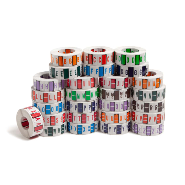 BCCR Bar Style Color-Coded Alphabetic Labels, A-Z Rolls