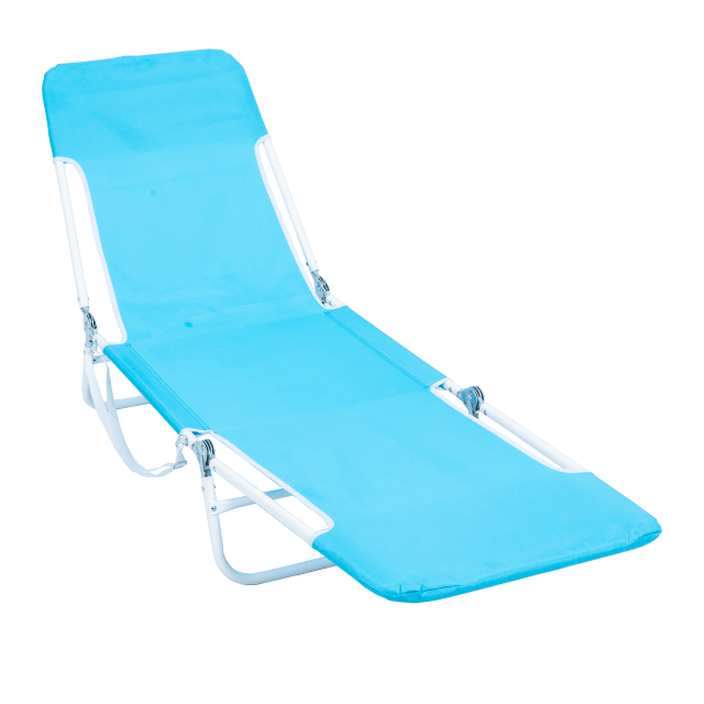 Rio Brands Portable Folding Weather-Resistant Beach Lounger Chair With Carrying Strap, Blue